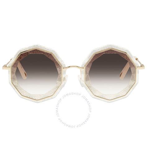 chloe ce160s|Chloe Ladies Gold Tone Round Sunglasses CE160S 859 52.